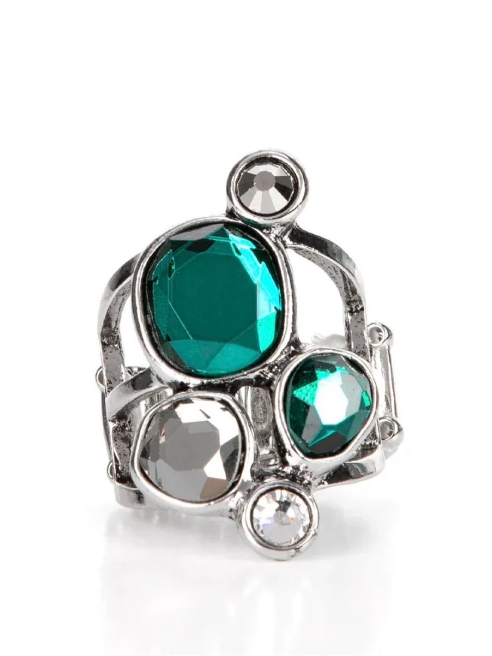 Emerald Crystal Statement Ring